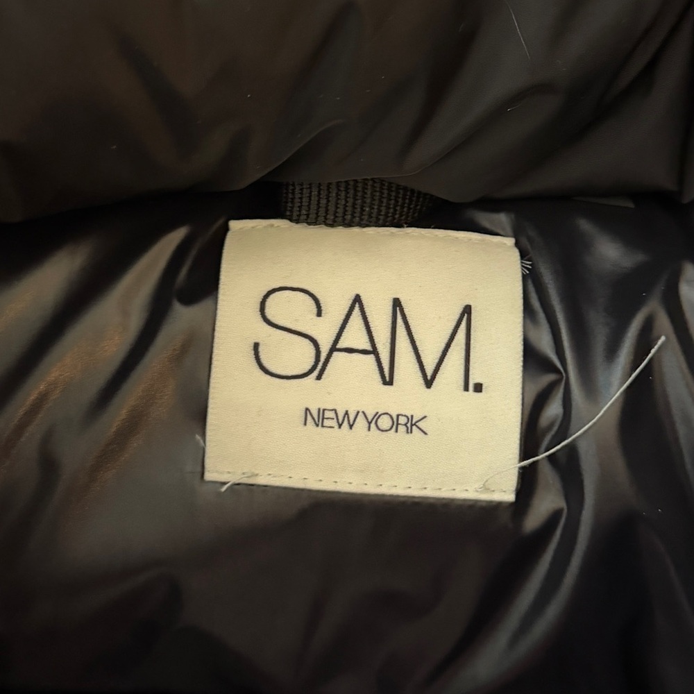 SAM Black Puffer Jacket with Fur Trim - Picture 4 of 4